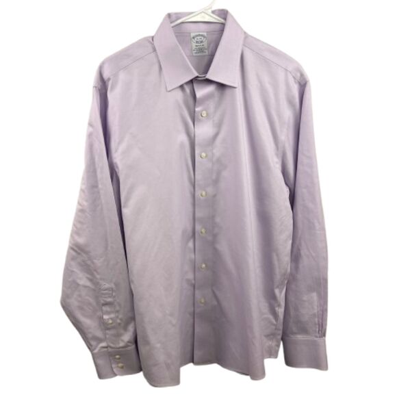 Brooks Brothers Other - Brooks Brothers Non-Iron Stretch Supima Shirt 16-35 Lavender Regular Fit Size L